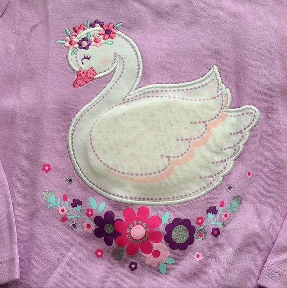 Garanimals Pink/Lilac Bodysuit with Swan Design 18M - Picture 4 of 4